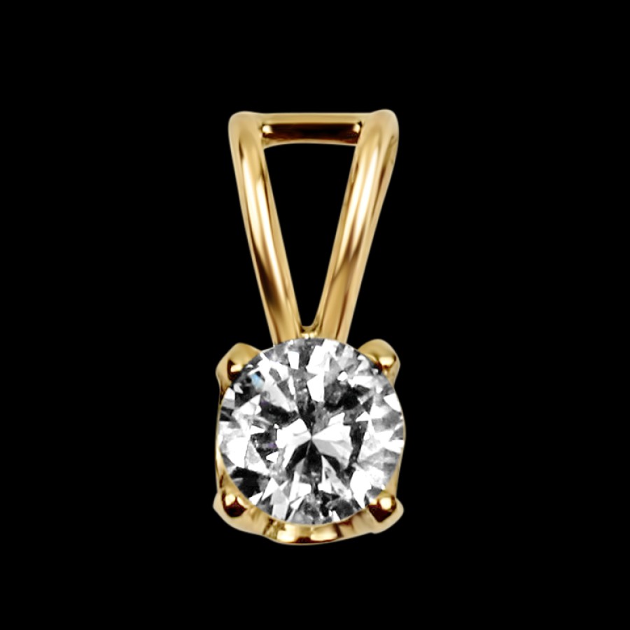 Estate PAGE Estate | Estate 14K Yellow Gold Solitaire Diamond Pendant