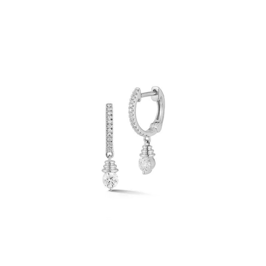 Jewelry Dana Rebecca Designs Diamond Earrings | Dana Rebecca Designs Teddi Paige Coil Drop Mini Diamond Huggies - Whit