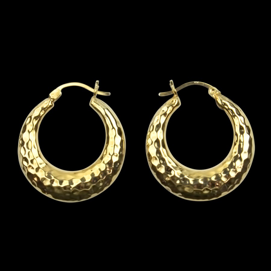 Estate PAGE Estate | Estate 14K Yellow Gold Hammered Hoop Earrings