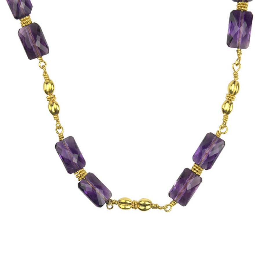 Estate PAGE Estate | Estate 22K Yellow Gold Amethyst Bead Necklace