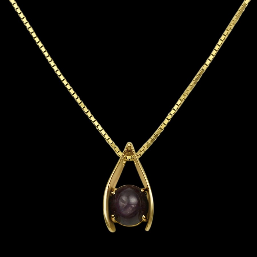 Estate PAGE Estate | Estate 14K Yellow Gold Star Ruby Pendant Necklace