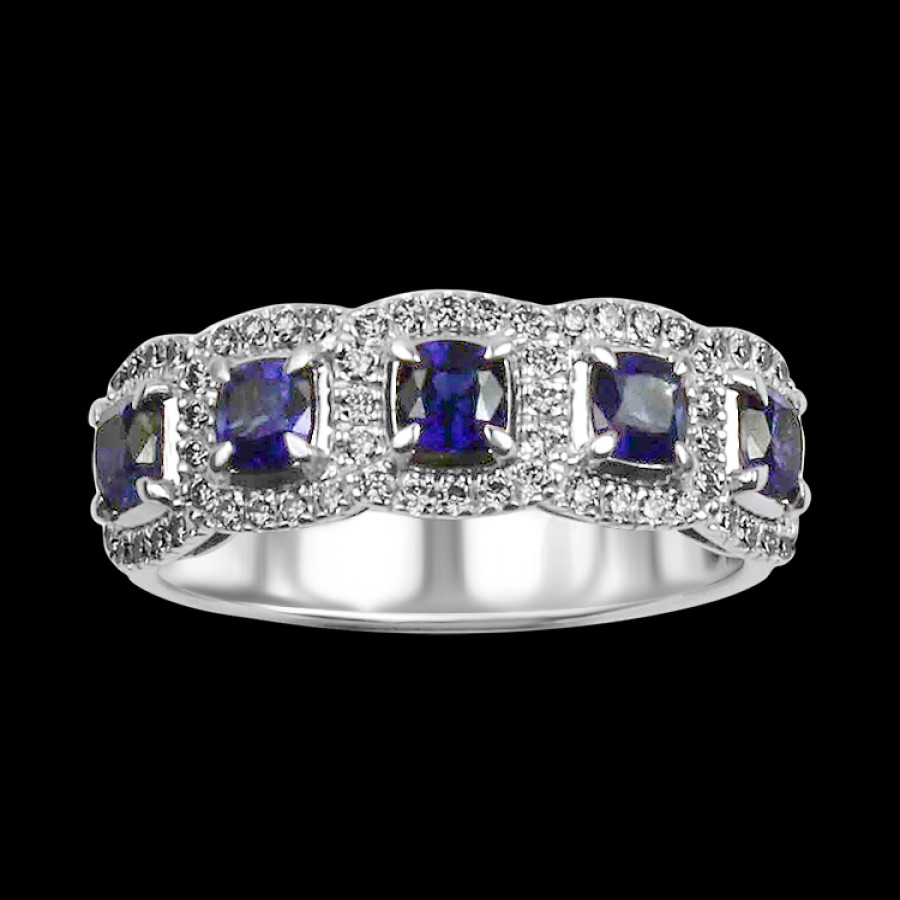 Estate PAGE Estate | Estate Christopher Designs 18K White Gold Sapphire & Diamond Band