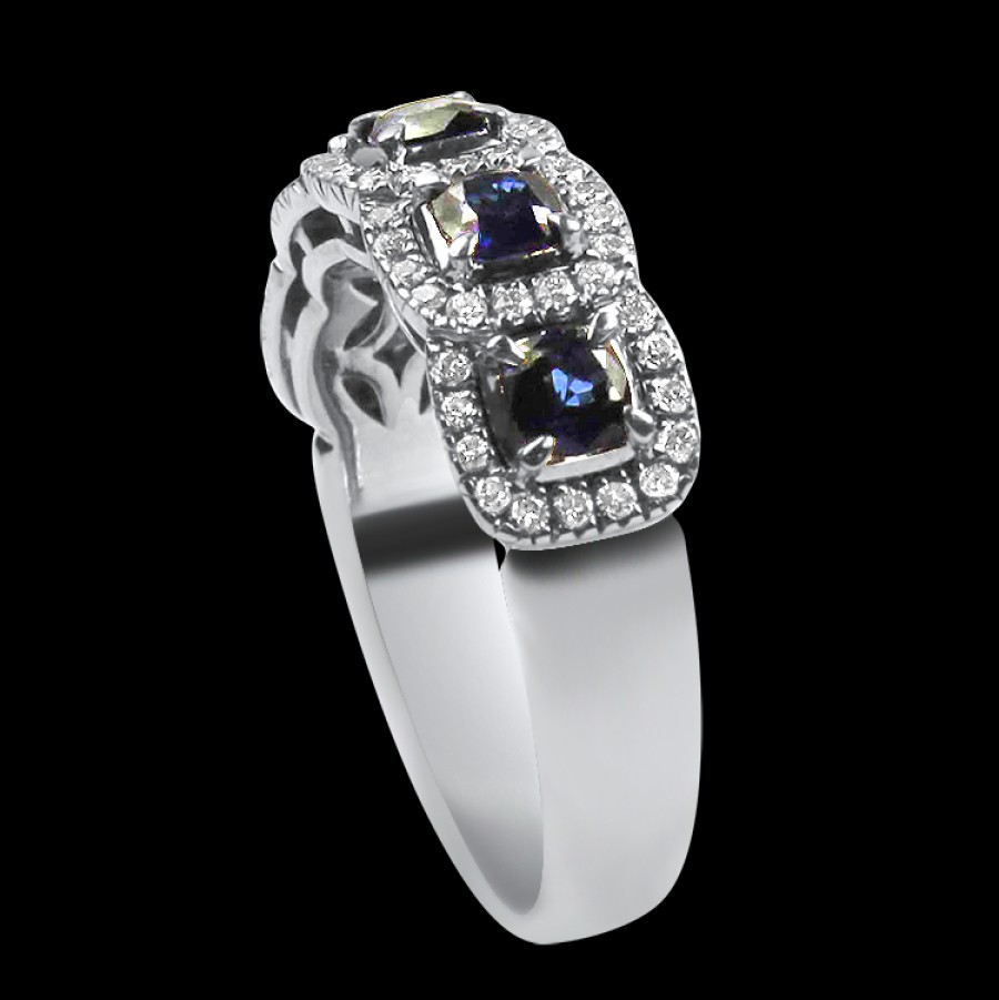 Estate PAGE Estate | Estate Christopher Designs 18K White Gold Sapphire & Diamond Band