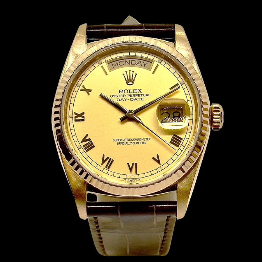 Watches Pre-Owned Rolex | Pre-Owned Rolex 18K Yellow Gold Rolex Oyster Perpetual Day-Date Presid