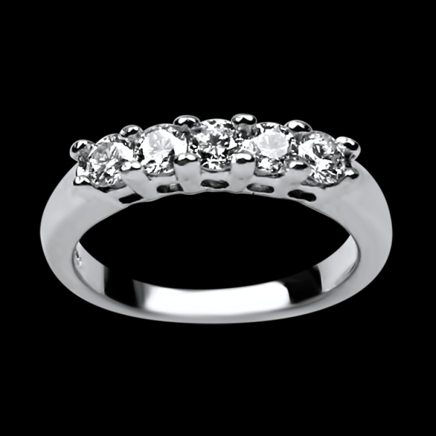 Estate PAGE Estate | Estate 14K White Gold 5-Diamond Band