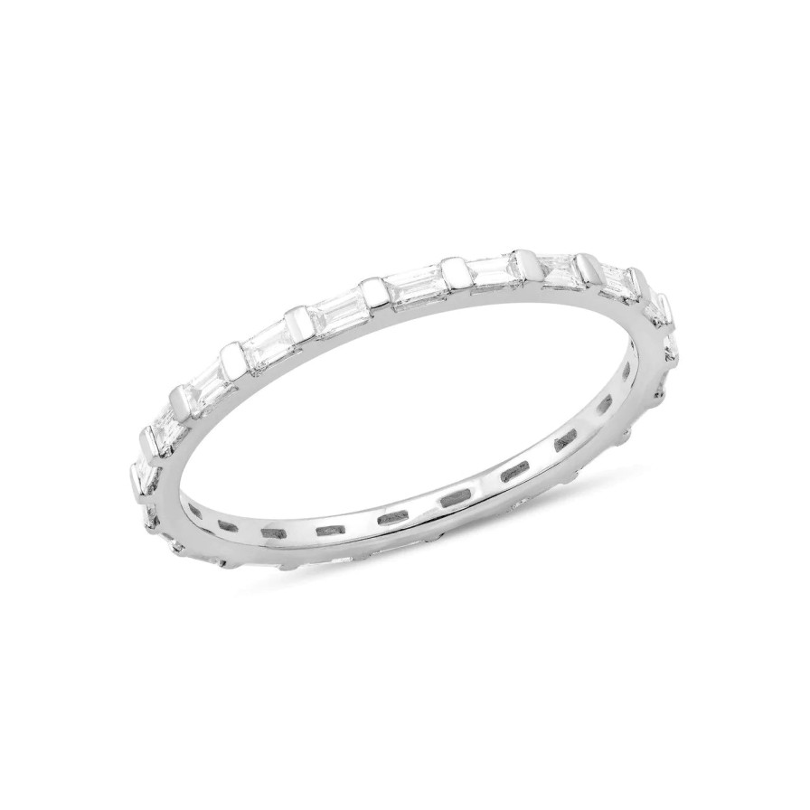 Jewelry Dana Rebecca Designs Diamond Rings | Dana Rebecca Designs Sadie Pearl Baguette Diamond Eternity Ring - Whit