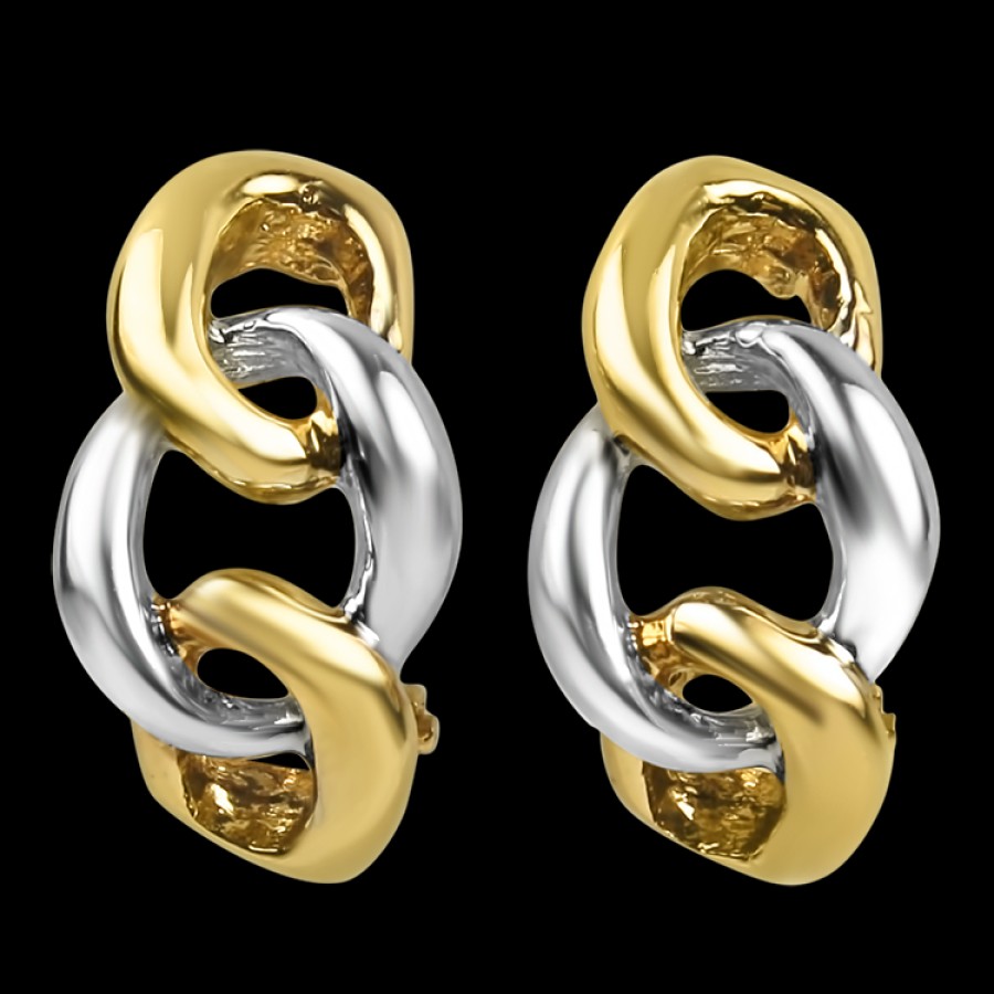 Estate PAGE Estate | Estate 14K Yellow & White Gold Chain Link Earrings