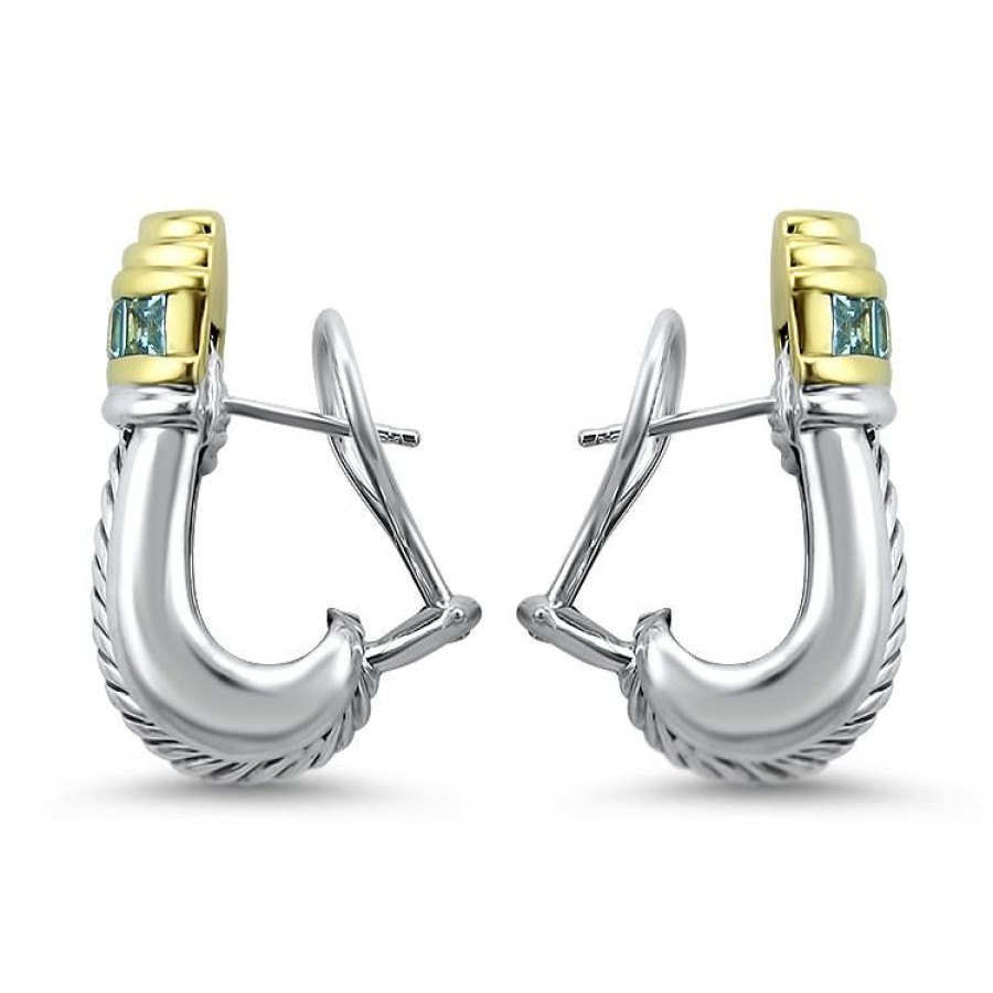 Estate Estate David Yurman | Estate David Yurman Sterling Silver Cable Classics Blue Topaz Earrings