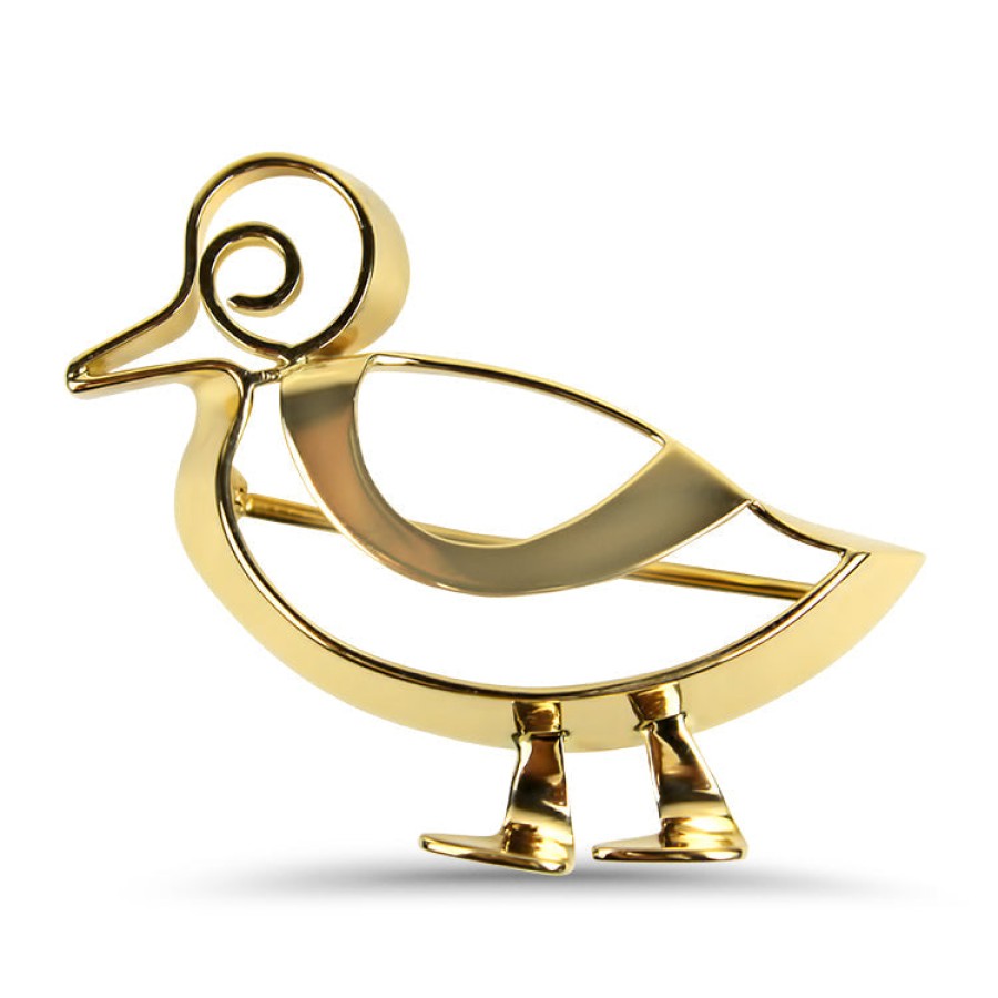 Estate Estate Tiffany & Co. | Tiffany & Co. Estate 14K Yellow Gold Stylized Duck Pin