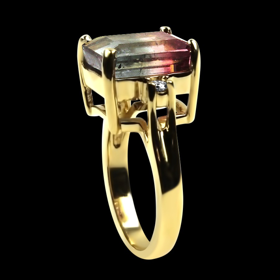 Estate PAGE Estate | Estate 14K Yellow Gold Bi-Color Tourmaline Ring