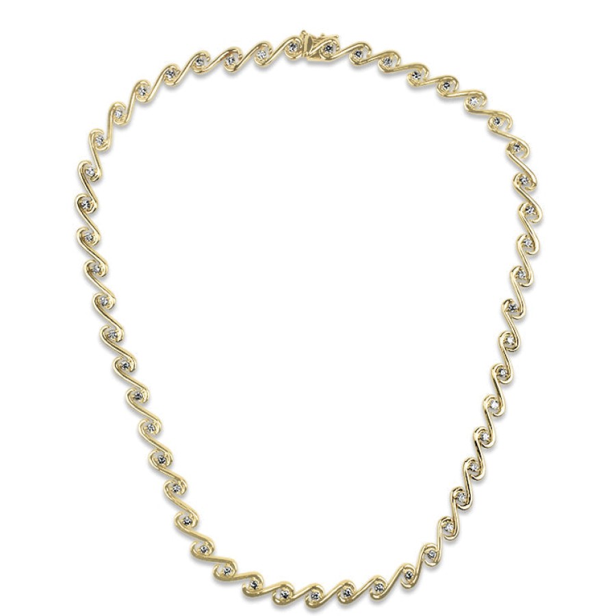 Estate PAGE Estate | Estate 14K Yellow Gold S-Link Diamond Necklace