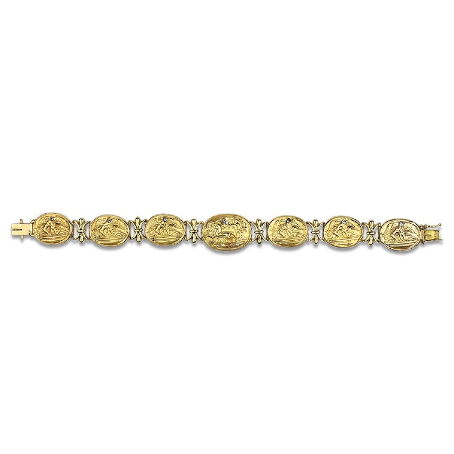 Estate PAGE Estate | Estate 14K Yellow Gold Embossed Roman Link Bracelet