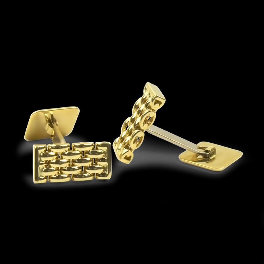 Estate PAGE Estate | Estate 18K Yellow Gold Panther Link Style Cuff Links