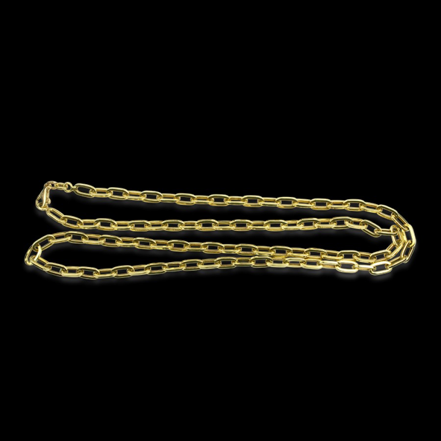 Estate PAGE Estate | Estate 14K Yellow Gold Long Oval Paperclip Link 25" Chain