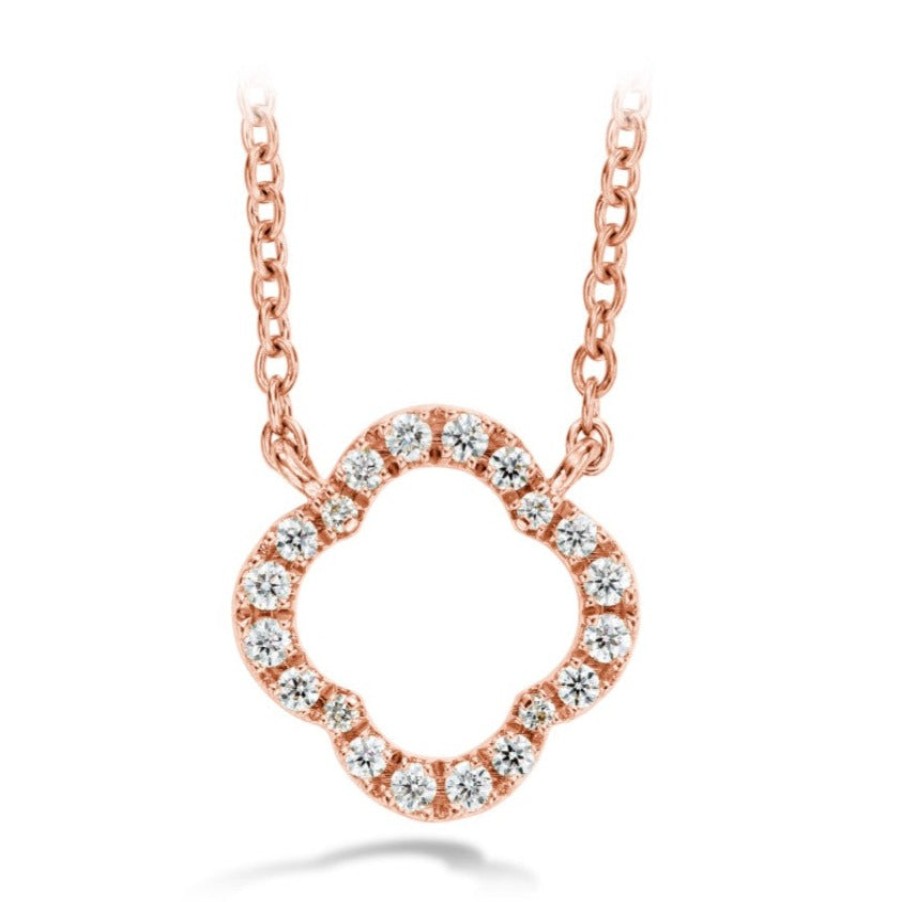 Jewelry Hearts on Fire Diamond Necklaces & Pendants | Hearts On Fire 18K Rose Gold Signature Petal Pendant Small Diamond Nec