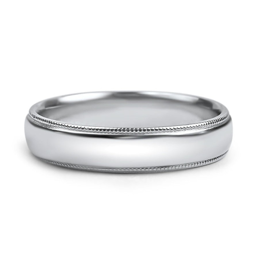 Estate PAGE Estate | Estate Platinum 4.75Mm Milgrain Half Round Wedding Band