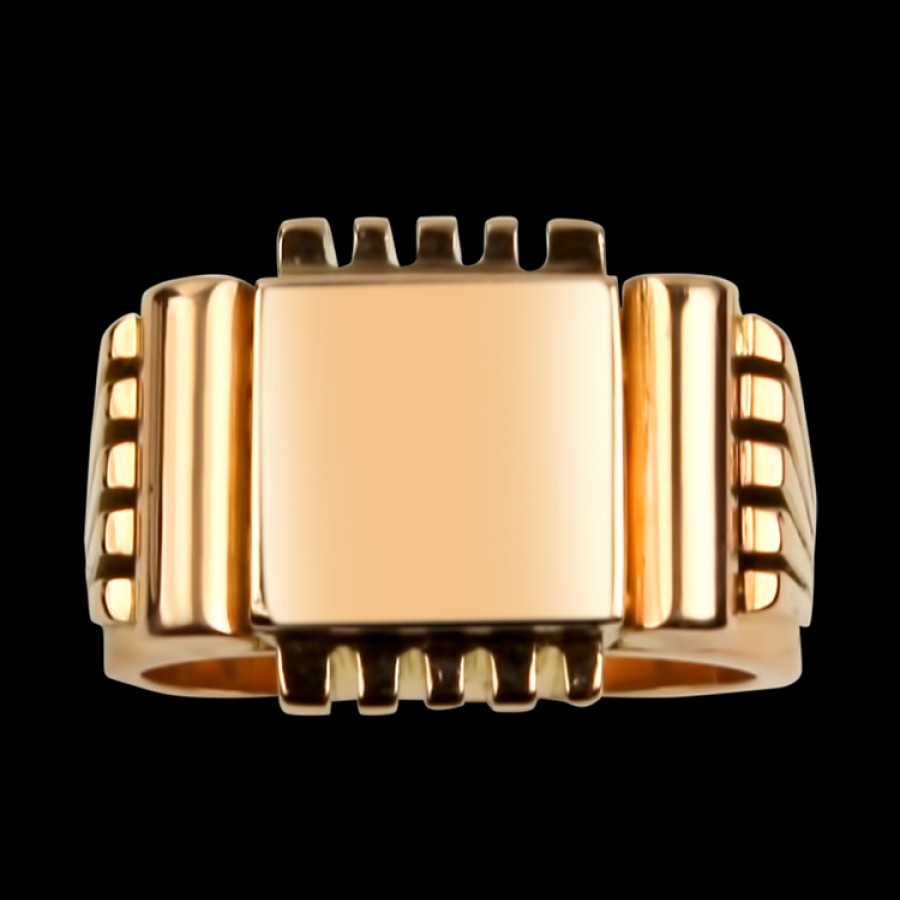 Estate PAGE Estate | Estate 14K Rose Gold Vintage Soviet Union Signet Ring