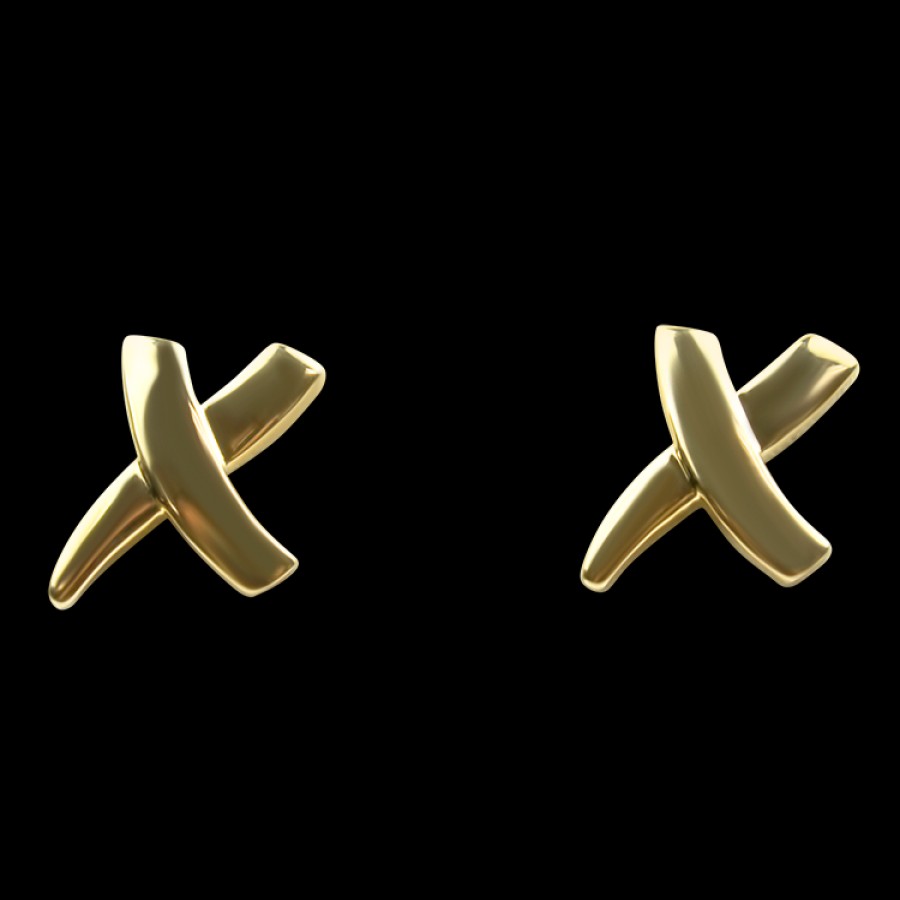 Estate PAGE Estate | Estate 14K Yellow Gold "X" Stud Earrings