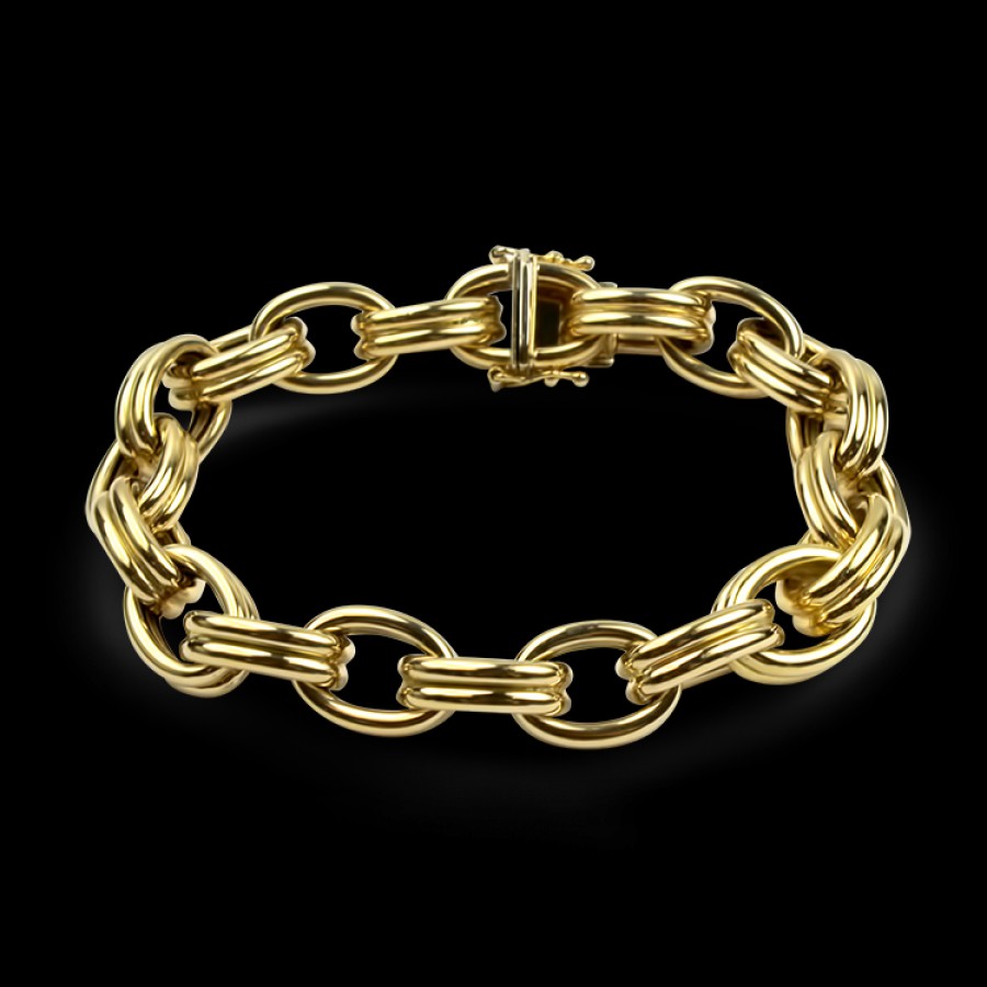 Estate PAGE Estate | Estate 14K Yellow Gold Double Oval Link Bracelet