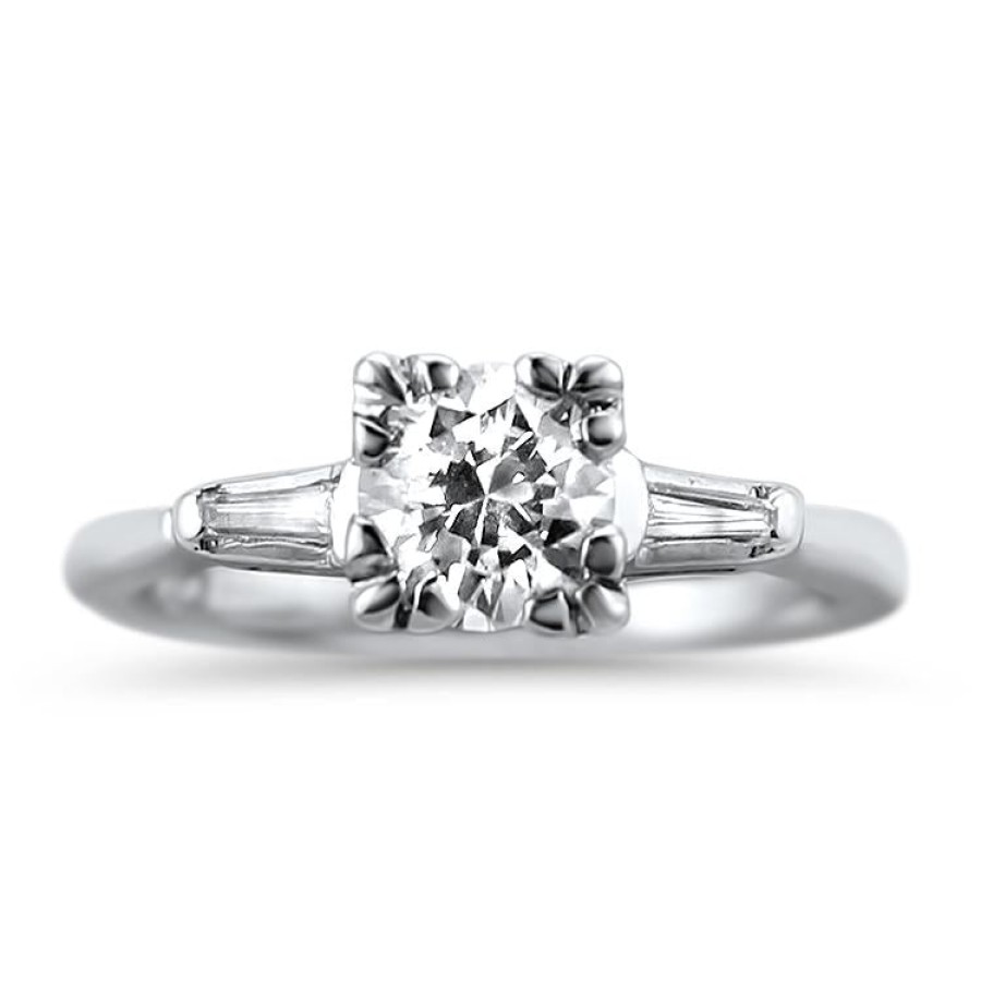 Estate PAGE Estate | Estate Classic .82Ct Diamond Ring With Baguettes