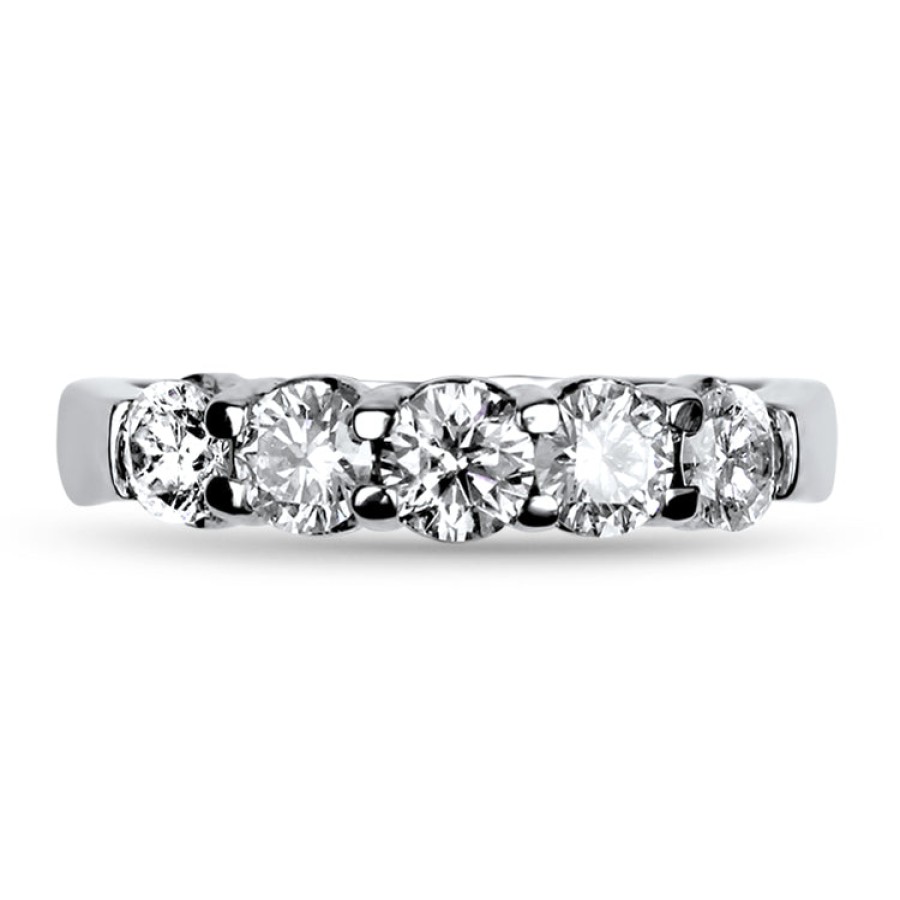 Estate PAGE Estate | Estate 14K White Gold Five Diamond Band