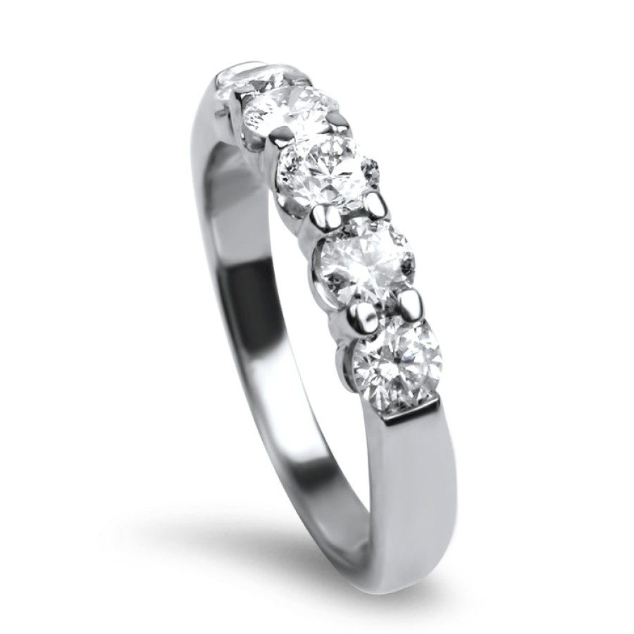 Estate PAGE Estate | Estate 14K White Gold Five Diamond Band