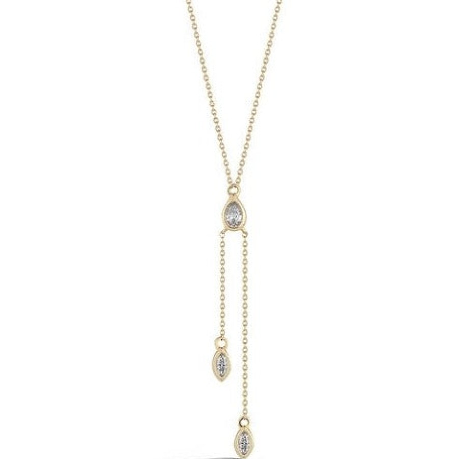 Jewelry Dana Rebecca Designs Diamond Necklaces & Pendants | Dana Rebecca Designs Taylor Elaine Pear And Marquise Split Lariat Neck