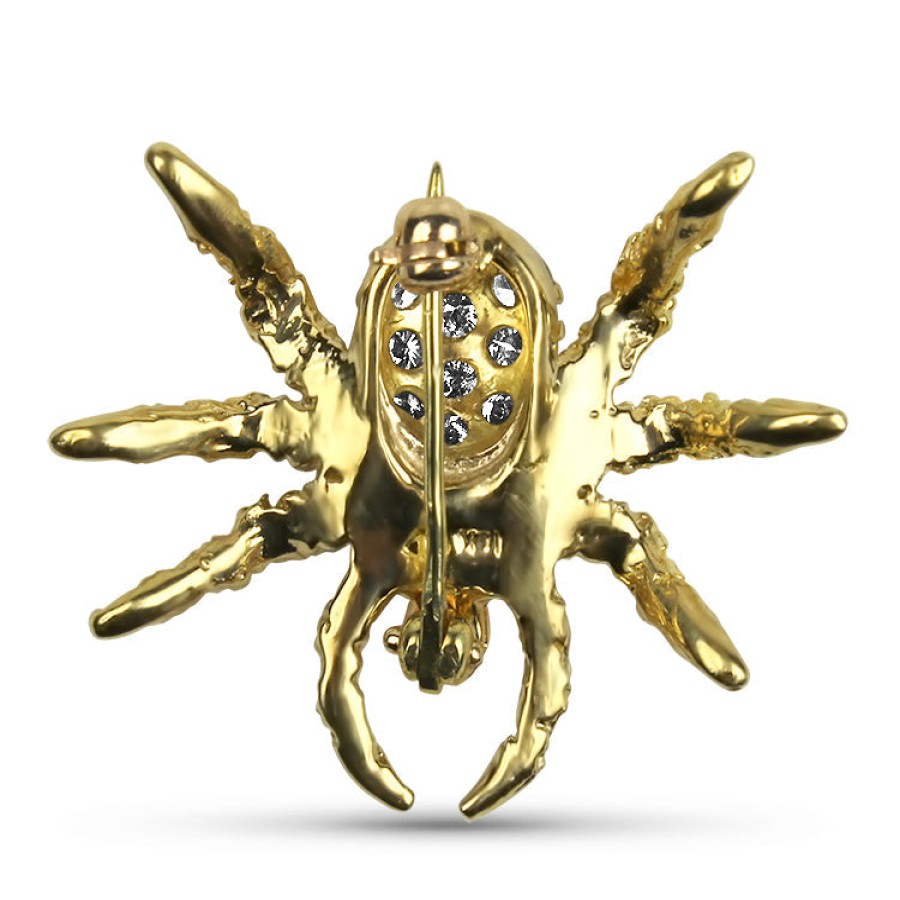 Estate PAGE Estate | Estate 18K Yellow Gold Diamond Spider Pin