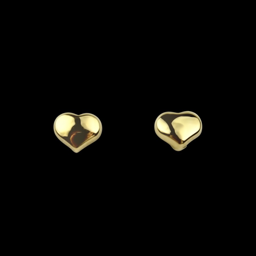 Jewelry Roberto Coin Stud Earrings | Roberto Coin Tiny Treasures 18K Yellow Gold Heart Earrings