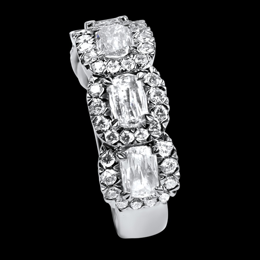 Jewelry Christopher Designs Diamond Rings | Christopher Designs 18K White Gold L'Amour Crisscut Five Diamond Halo