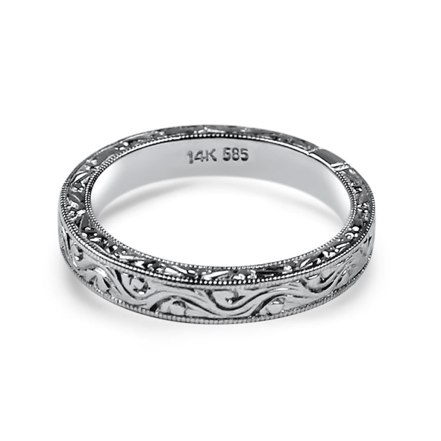 Estate PAGE Estate | Estate White Gold Engraved Band