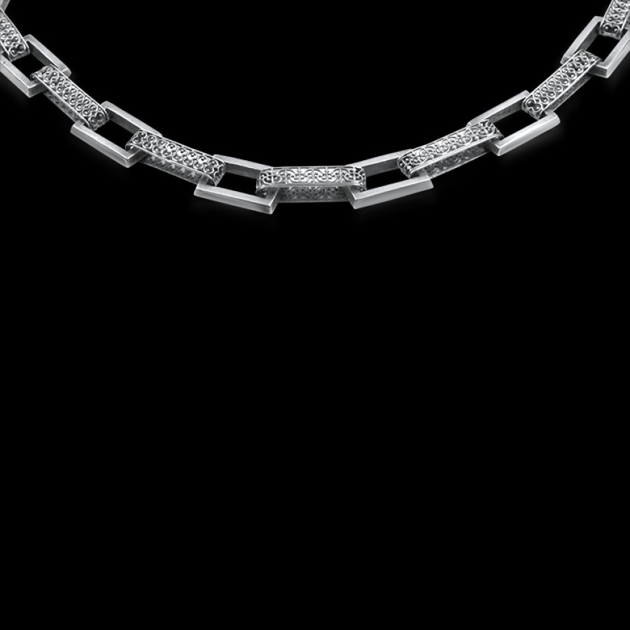 Estate PAGE Estate | Estate Sterling Silver Antique Fancy Link 18" Necklace