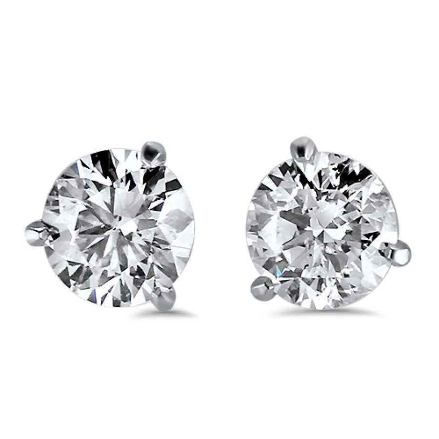 Estate Estate | Estate Platinum 3-Prong Martini Style 2.02Cts Diamond Stud Earrings