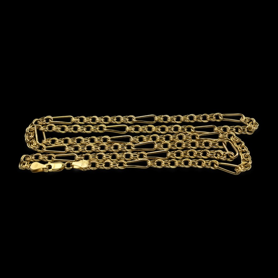 Estate PAGE Estate | Estate 14K Yellow Gold Alternating Link 24" Chain