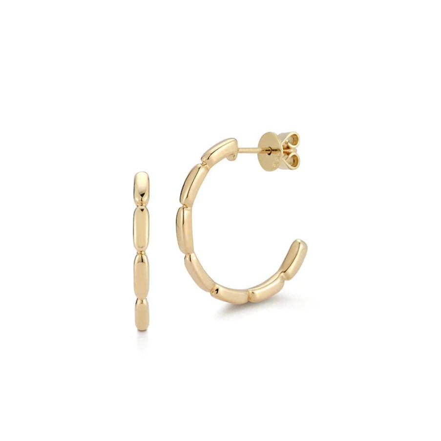 Jewelry Dana Rebecca Designs Diamond Earrings | Dana Rebecca Designs Melody Eden Gold Bar Hoops - Yellow Gold