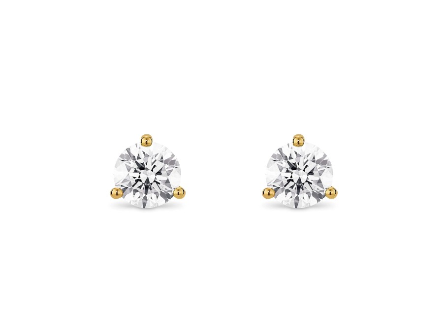 Jewelry Lightbox Stud Earrings | Lightbox Lab-Grown Yellow Gold Diamond Studs - 1Ctw