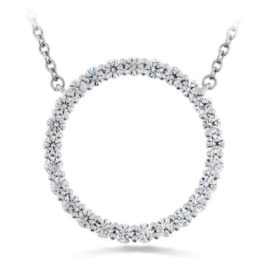 Jewelry Hearts on Fire Diamond Necklaces & Pendants | Hearts On Fire Signature Large Diamond Circle Pendant Necklace - White