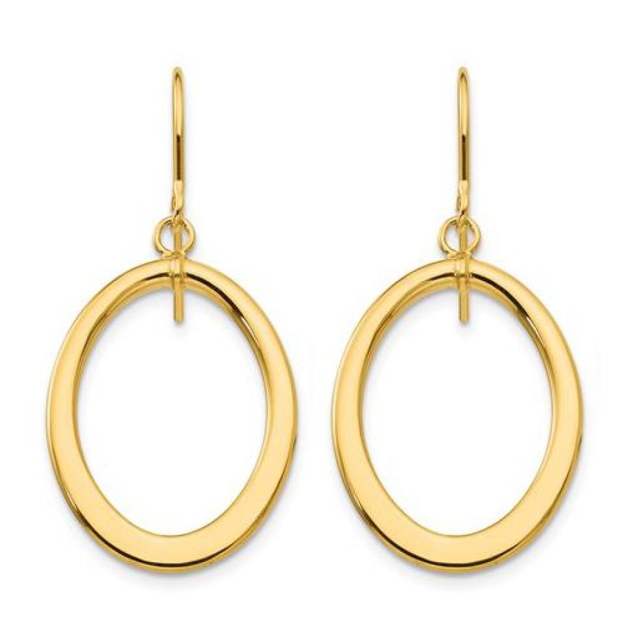 Jewelry Springer's Collection Dangle & Drop Earrings | Tapered Flat Oval Dangle Earrings