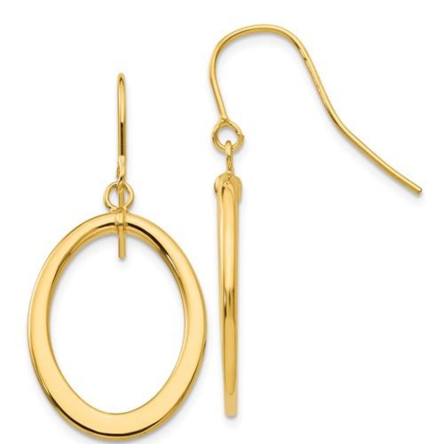 Jewelry Springer's Collection Dangle & Drop Earrings | Tapered Flat Oval Dangle Earrings