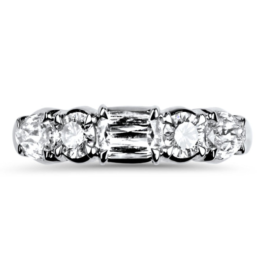 Jewelry Christopher Designs Diamond Rings | Christopher Designs 14K White Gold L'Amour Crisscut Diamond Anniversar