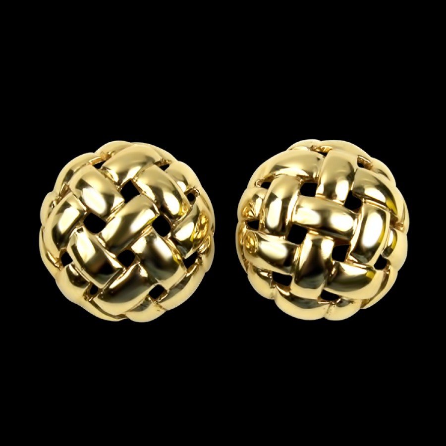 Estate PAGE Estate | Estate 14K Yellow Gold Woven Dome Earrings