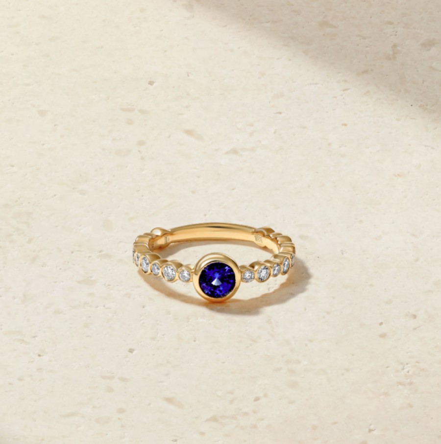 Jewelry Mark Henry Diamond Rings | Mark Henry 18K Yellow Gold "Bubbly Crescendo Sapphire And Diamond" Rin