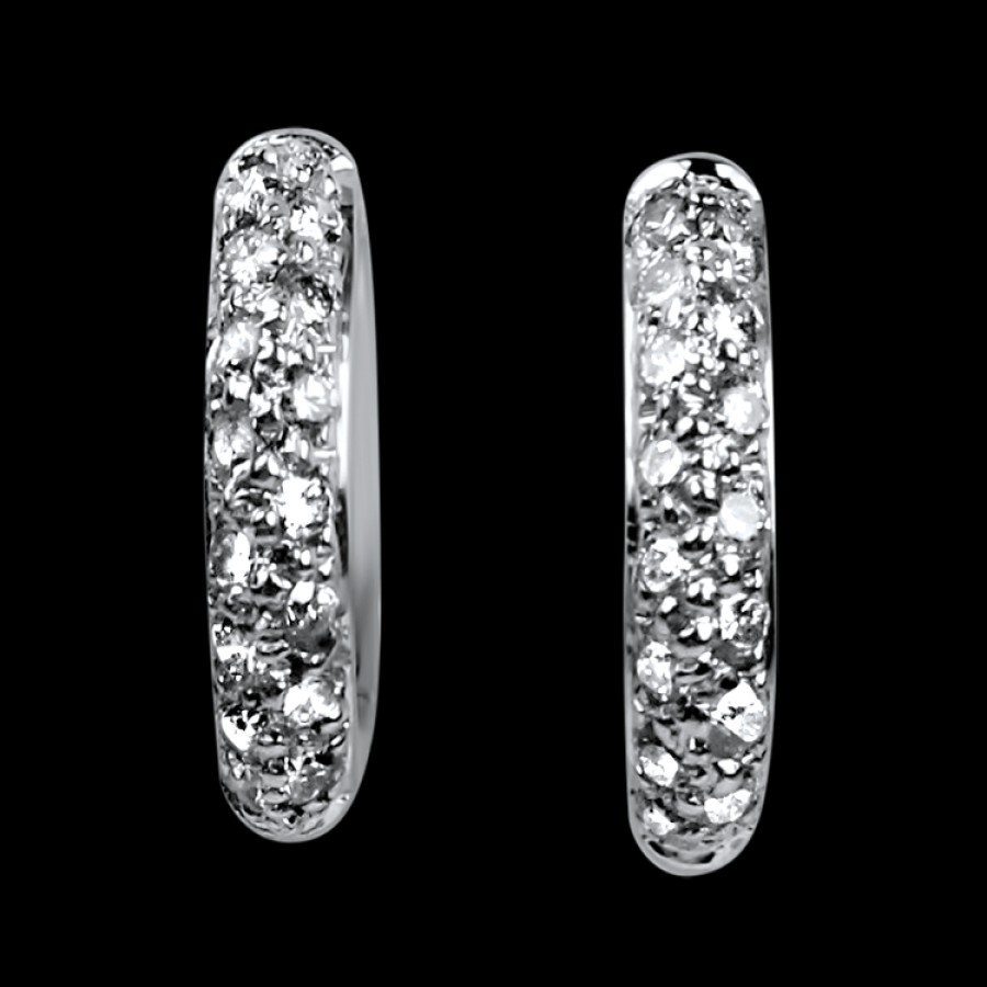 Estate PAGE Estate | Estate 18K White Gold Kwiat Diamond Hoop Earrings