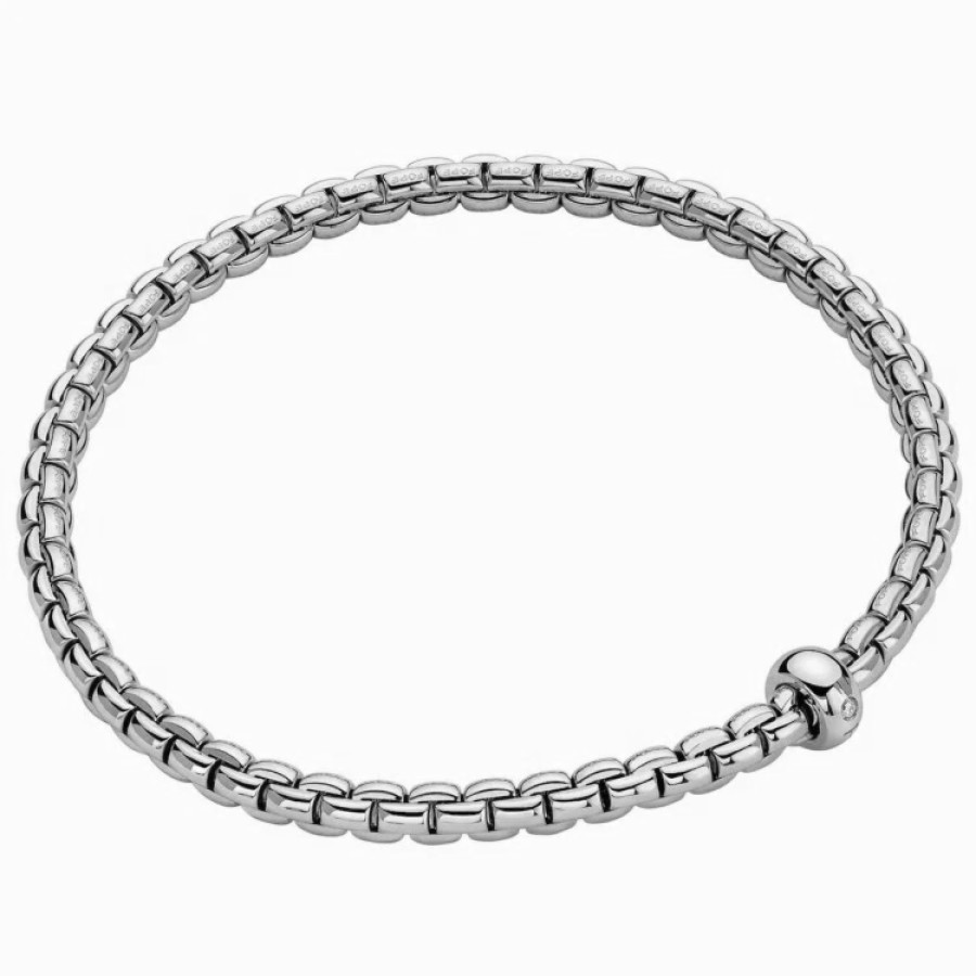 Jewelry Fope Bangle Bracelets | Fope Eka Flex'It 18K White Gold Bracelet