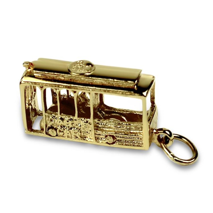 Estate PAGE Estate | Estate 14K Yellow Gold San Francisco Trolley Charm & Pendant