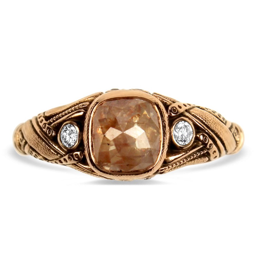 Jewelry Alex Sepkus Diamond Rings | Alex Sepkus 18K Rose Gold Rustic Diamond Ring