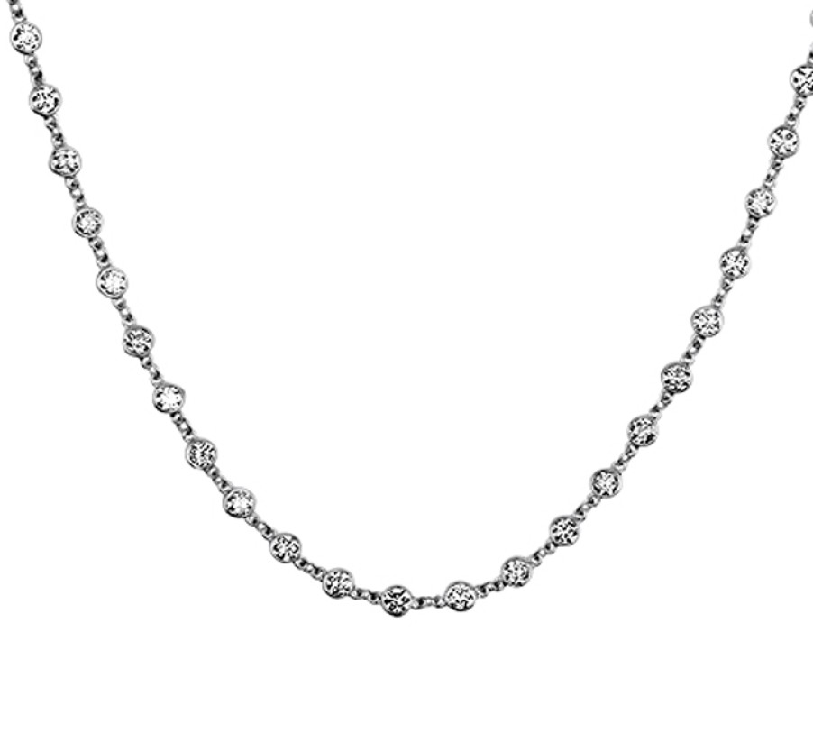 Jewelry Sincerely, Springer's Diamond Necklaces & Pendants | Sincerely, Springer'S 14K White Gold Diamond Bezel Necklace