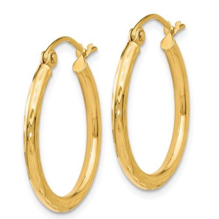 Jewelry Springer's Collection Hoop Earrings | Small Diamond Cut Hoop Earrings