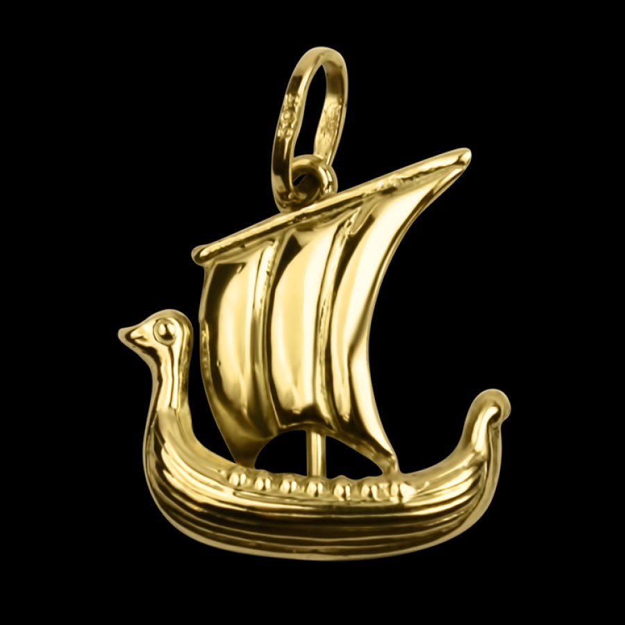 Estate PAGE Estate | Estate 14K Yellow Gold Nordic Sailboat Pendant/Charm