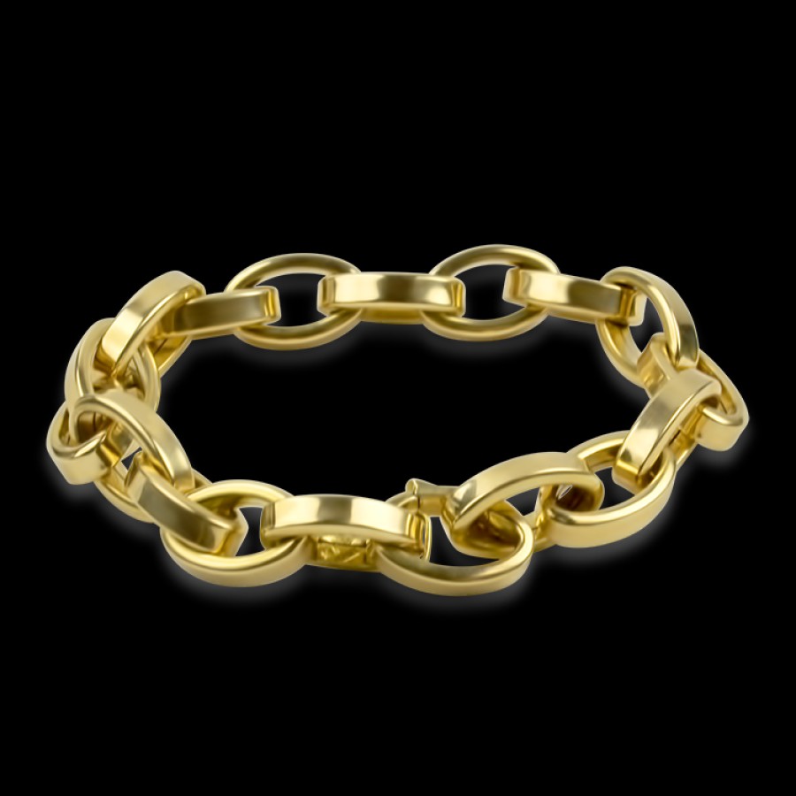 Estate PAGE Estate | Estate 18K Yellow Gold Nicolis Cola Oval Link Bracelet